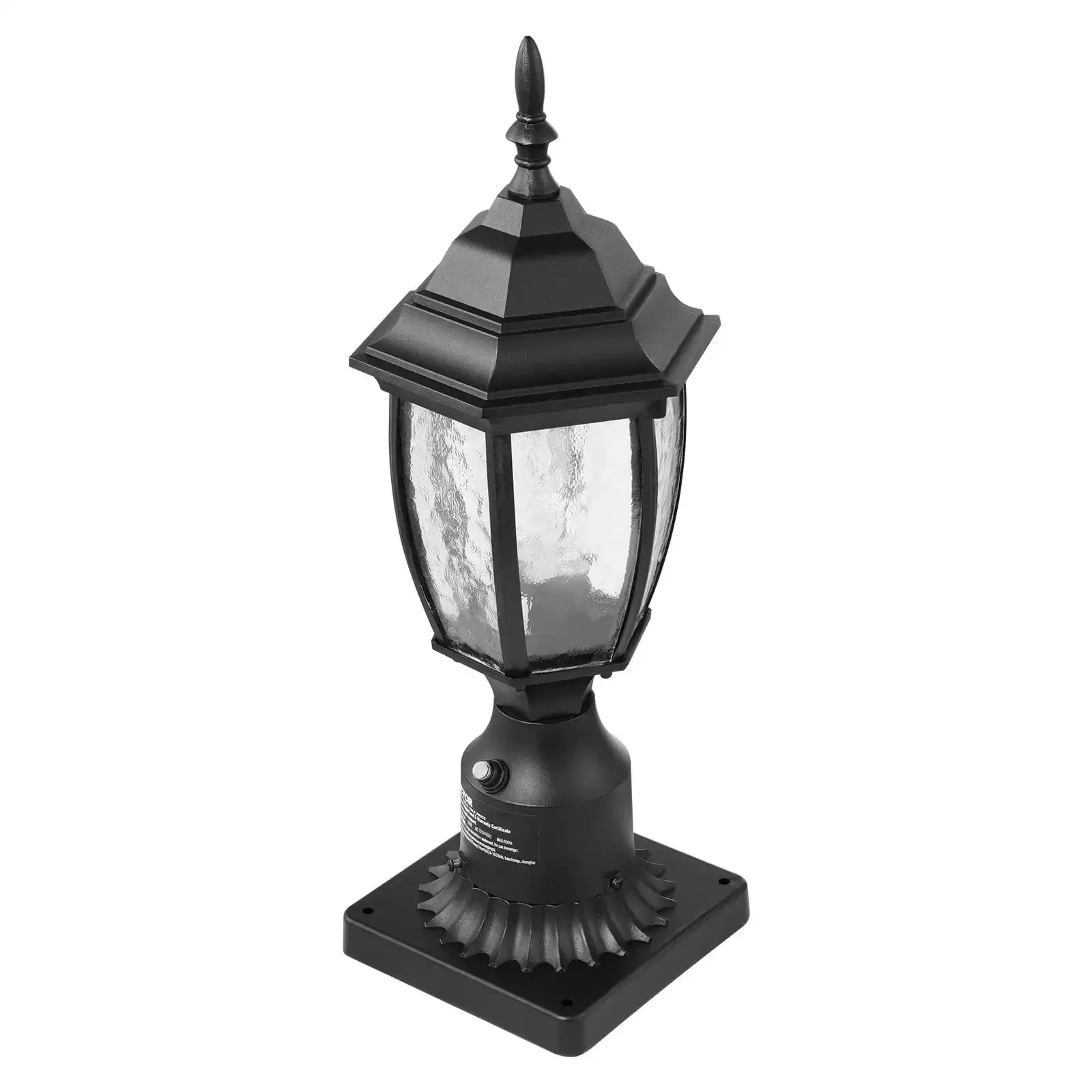 Dusk to Dawn Outdoor Lamp Post Light Fixture, Pole or Pier Mount 15.75 in