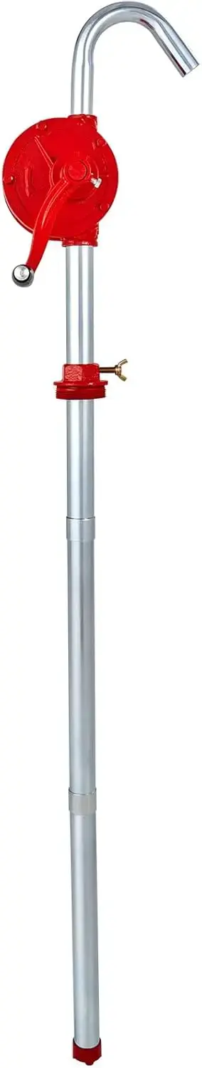 Drum Pump, 5 GPM Flow, Rotary Barrel Pump Hand Crank, Fits 5 to 55 Gallon Drums with 3-Section Suction Tube Assembly and Hose
