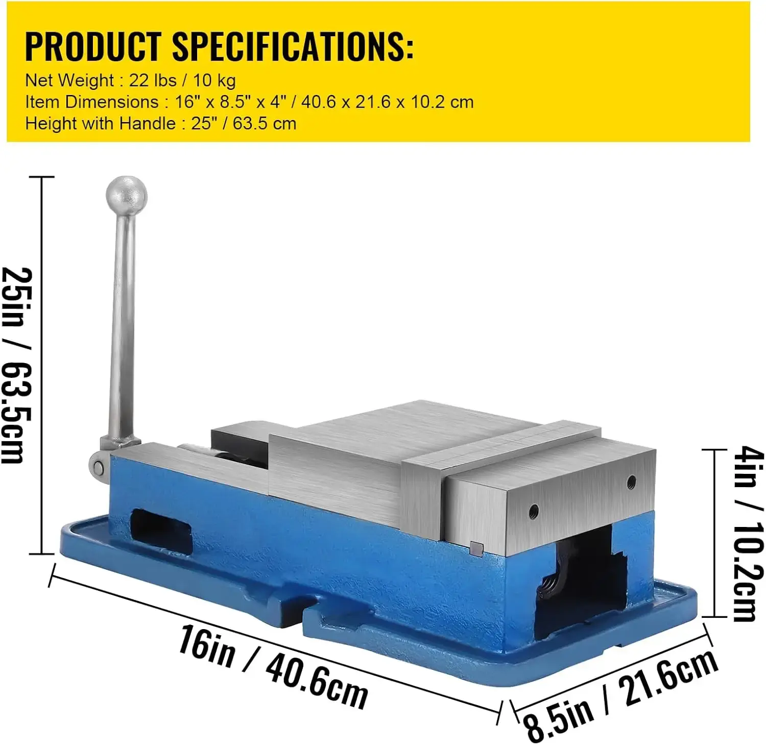 6 Inch ACCU Lock Down Vise Precision Milling Vice 6 Inch Jaw Width Drill Press Vise Milling Drilling Machine Bench Clamp (6'')