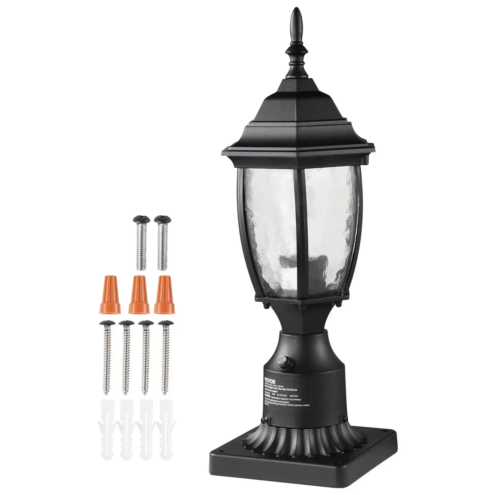 Dusk to Dawn Outdoor Lamp Post Light Fixture, Pole or Pier Mount 15.75 in