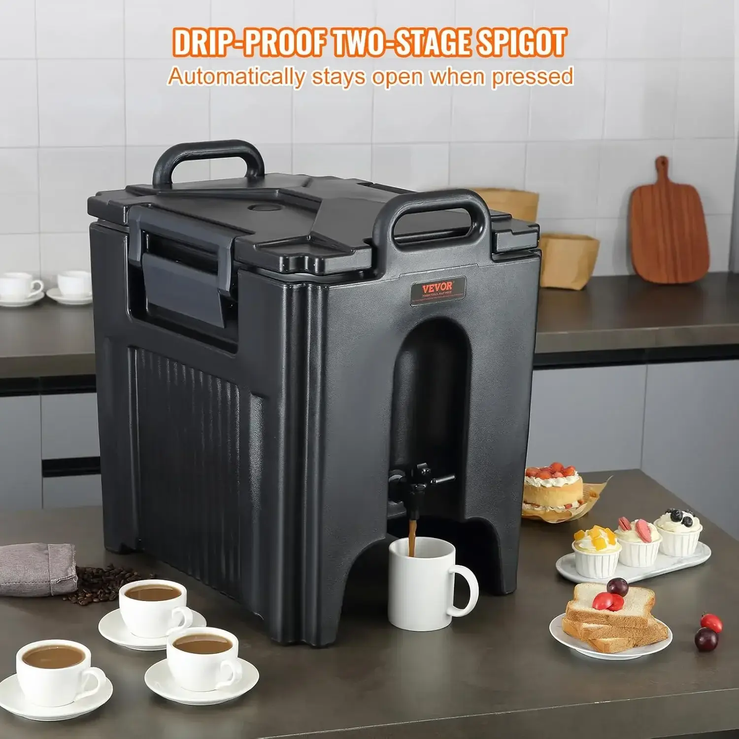Insulated Beverage Dispenser, 10 Gallon, Food-grade LL9450UP Hot and Cold Beverage Server, Thermal Drink Dispenser Cooler