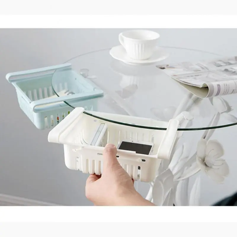 Adjustable Kitchen Fridge Storage Rack Home Organizer Food Container Refrigerator Drawer Storage Boxes Rack Retractable Shelf