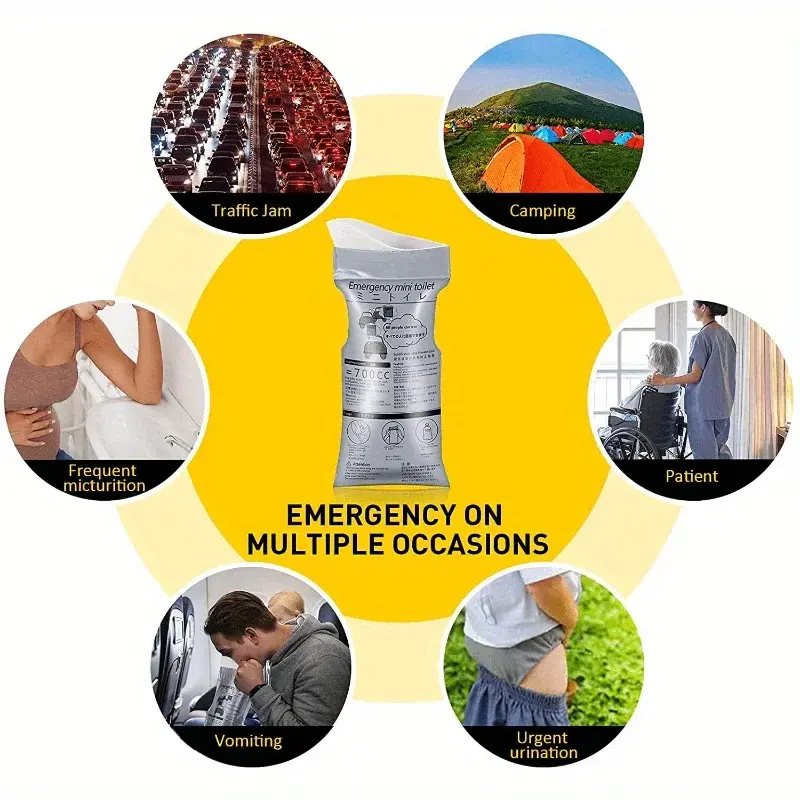 4PCS Outdoor Emergency Urine Bag 700ml Emergency Vehicle Toilet Travel Bag Portable Urine Bag For Baby Girls And Baby Boys