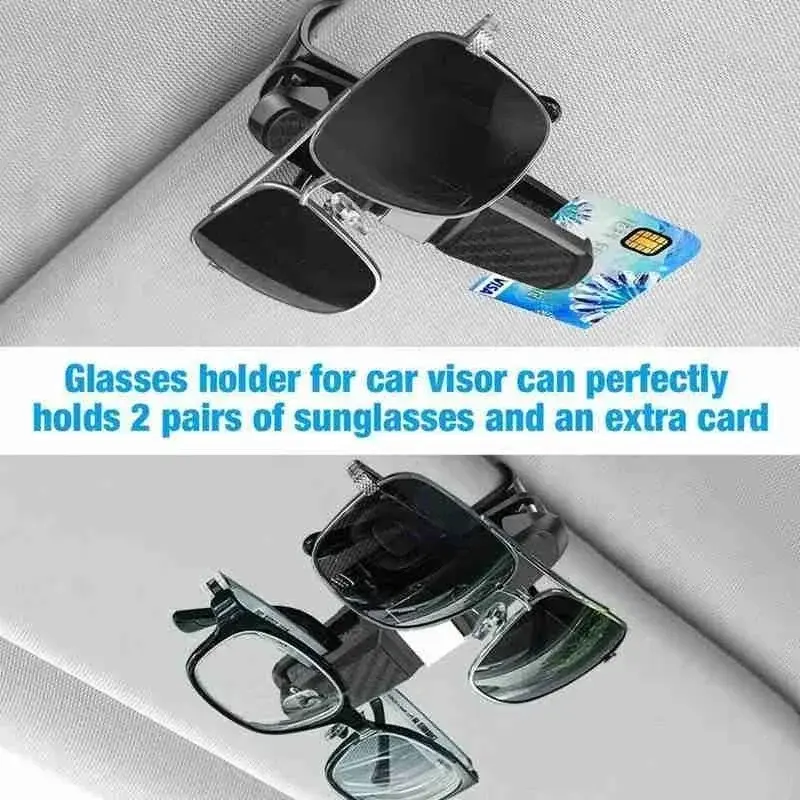 Car Glasses Case Auto Sun Visor Glasses Holder Sunglasses Clip Card Holder Eyeglasses Accessories Car Accessories Interior