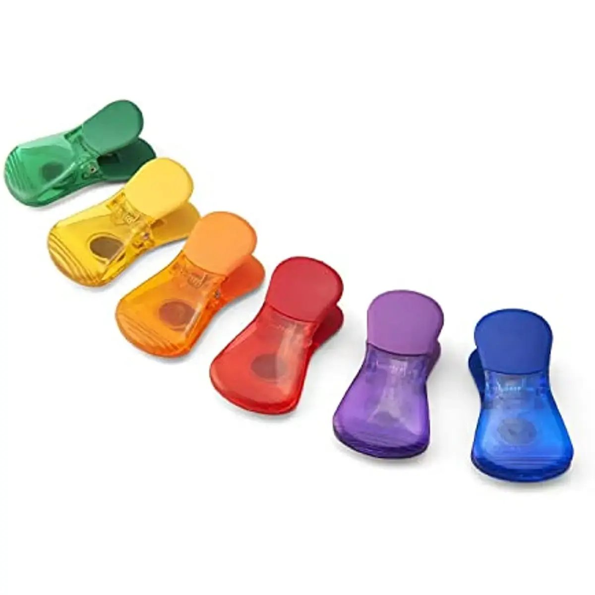 Creative and personalized six color transparent refrigerator magnetic suction clip, colorful kitchen refrigerator sticker