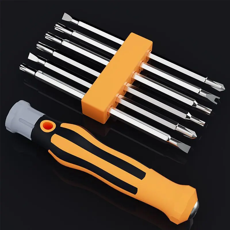 12 In 1 Magnetic Screwdriver Set Cross Flat Shaped Screwdriver Head Multifunctional Precision Handheld Maintenance Tool