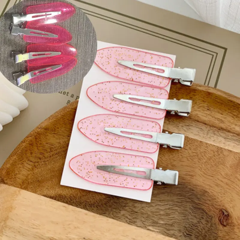 4pcs No Bend Seamless Hair Clips Side Bangs Fix Fringe Barrette Makeup Washing Face Accessories Women Girls Styling Hair Pins