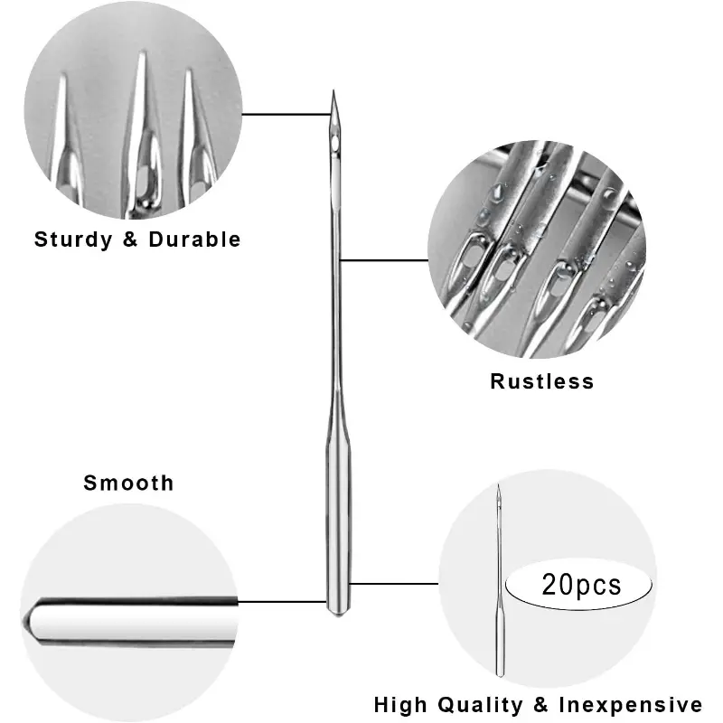 20pcs Sewing Machine Needles for SingerSizes 65/9 75/11 80/12 90/14 100/16 Sewing Machine Supplies
