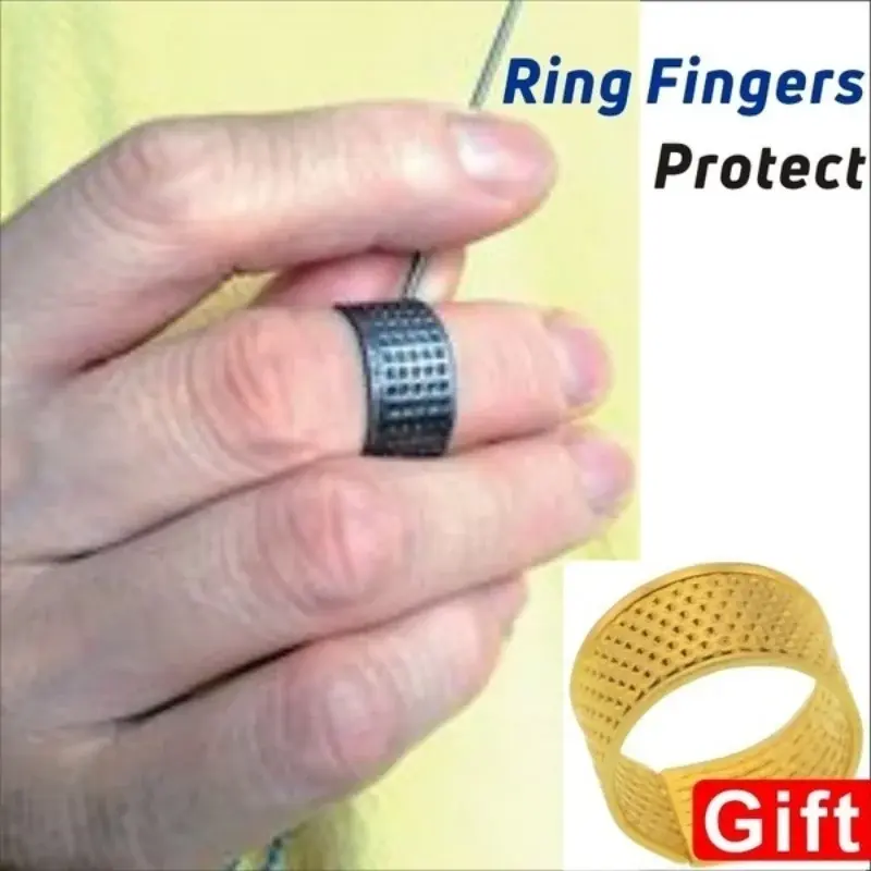 2PCS Retro Finger Protector Ring Handworking Needle Thimble Needles Craft Household DIY Sewing Tools Accessories