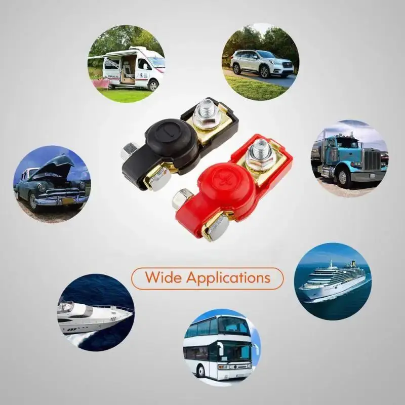 12V Battery Terminals Clamps For Car Caravan Boat Motorcycle Positive & Negative Electrode Quick Release Lift Off Connector