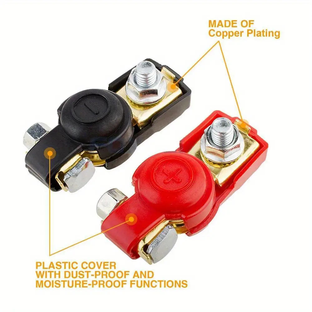 12V Battery Terminals Clamps For Car Caravan Boat Motorcycle Positive & Negative Electrode Quick Release Lift Off Connector