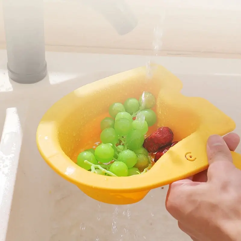 Silicone Folding Drain Basket Fruit Vegetable Washing Basket Foldable Strainer Collapsible Drainer Kitchen Storage Tool