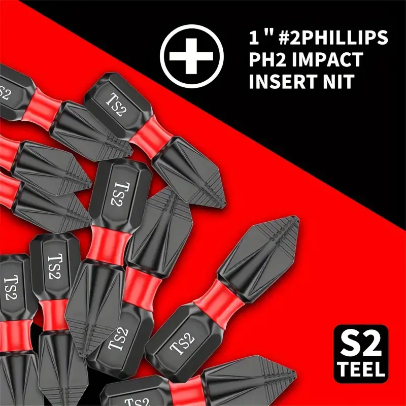 20pcs Anti-slip Cross Screwdriver Set Magnetic S2 Screwdriver Bit 25mm Hex Shank Impact Alloy Drill Bits Multifunctional Tools