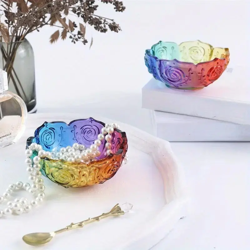 1pc Epoxy Resin Silicone Mold Lotus Bowl Mold Candle Holder Flower Pot Mold For DIY Crafts Jewelry Storage Jar Home Decoration