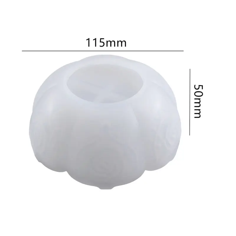 1pc Epoxy Resin Silicone Mold Lotus Bowl Mold Candle Holder Flower Pot Mold For DIY Crafts Jewelry Storage Jar Home Decoration