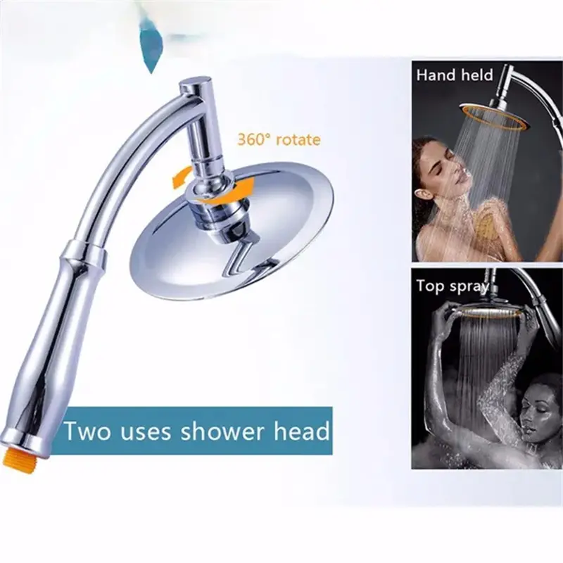 1pc 4/6 Inch High Pressure Shower Head 360 Adjustable Large Round Rainfall Sprayer Hand Held Shower Head Bathroom Accessories