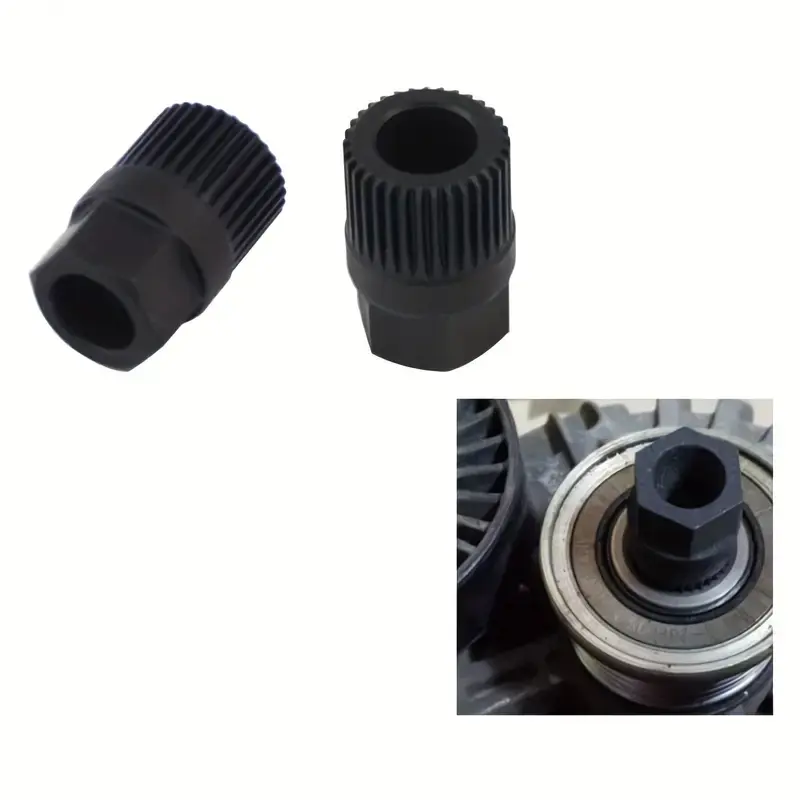2pcs Automotive Alternator Unidirectional Pulley Disassembly Tool 33-tooth Generator Pulley Socket Drill Repair Tool Accessories