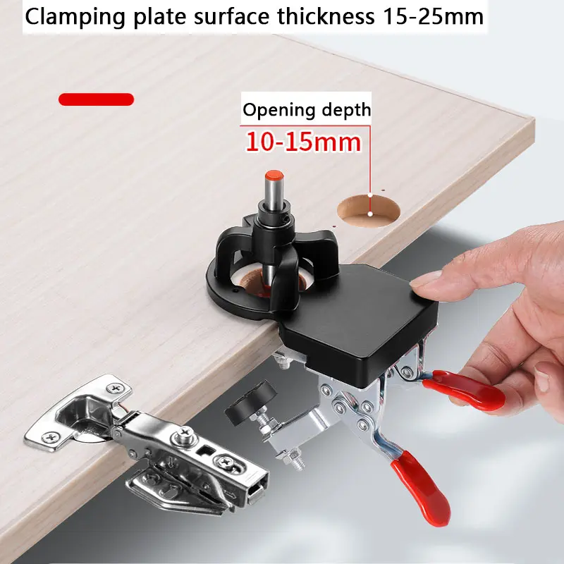 Woodworking Hole Drilling Guide Locator 35mm Hinge Boring Jig Efficient Template Door Cabinet Hole Punching Opener Installation