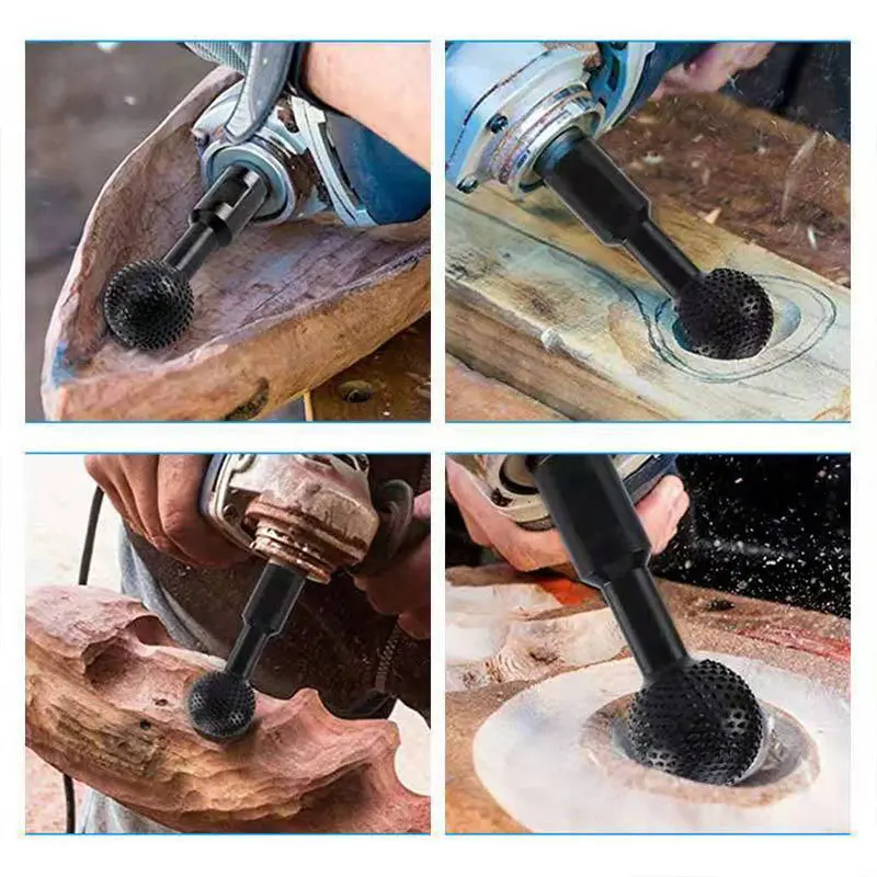 1pc 41.2mm Carbon Steel Rotary Burr Ball Gouge Grinding Head Multifunctional Woodworking Angle Grinder Carving Accessories