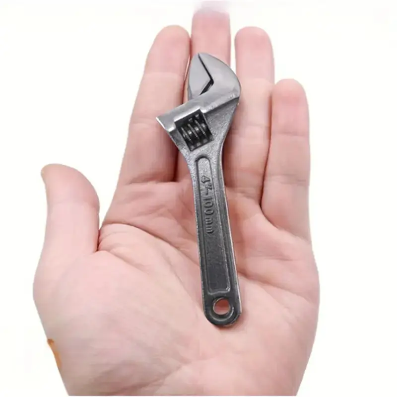 1pc 4Inch Adjustable Wrench High Carbon Steel Portable Mini Plumbing Open-End Spanner Household Multifunctional Manual Tools