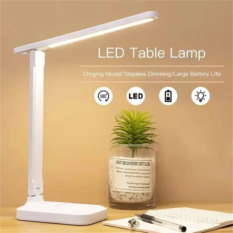 Eye Protection Touch USB Charge 3 Color Dimmable Touch Foldable Desk Lamp Night Light Adjustable Desk Lamp For Reading Study