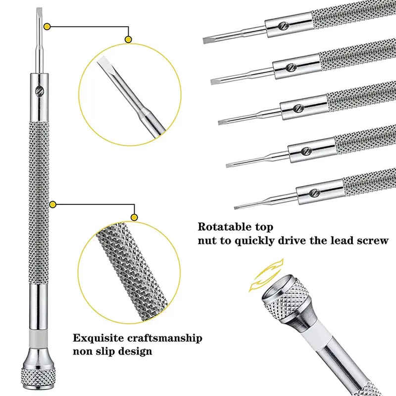 28pcs 0.6-2.0mm Precision Screwdriver Micro Cross Screwdriver Kit For Watch Repair Eyeglasses Jewelry Electronics Maintenance
