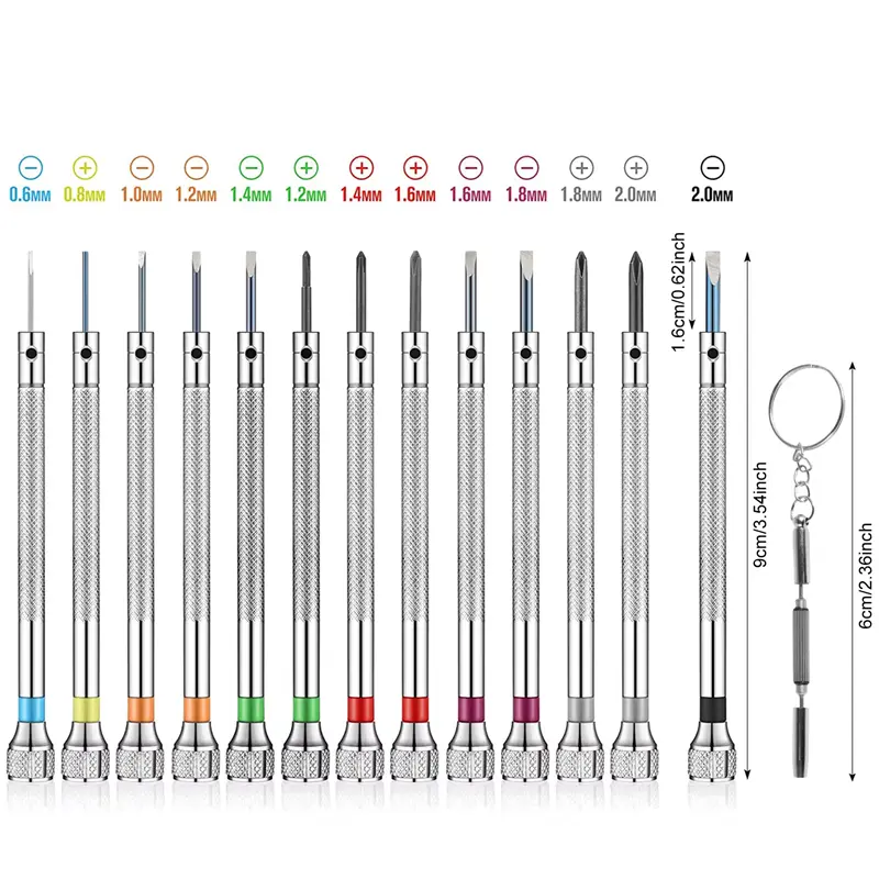 28pcs 0.6-2.0mm Precision Screwdriver Micro Cross Screwdriver Kit For Watch Repair Eyeglasses Jewelry Electronics Maintenance