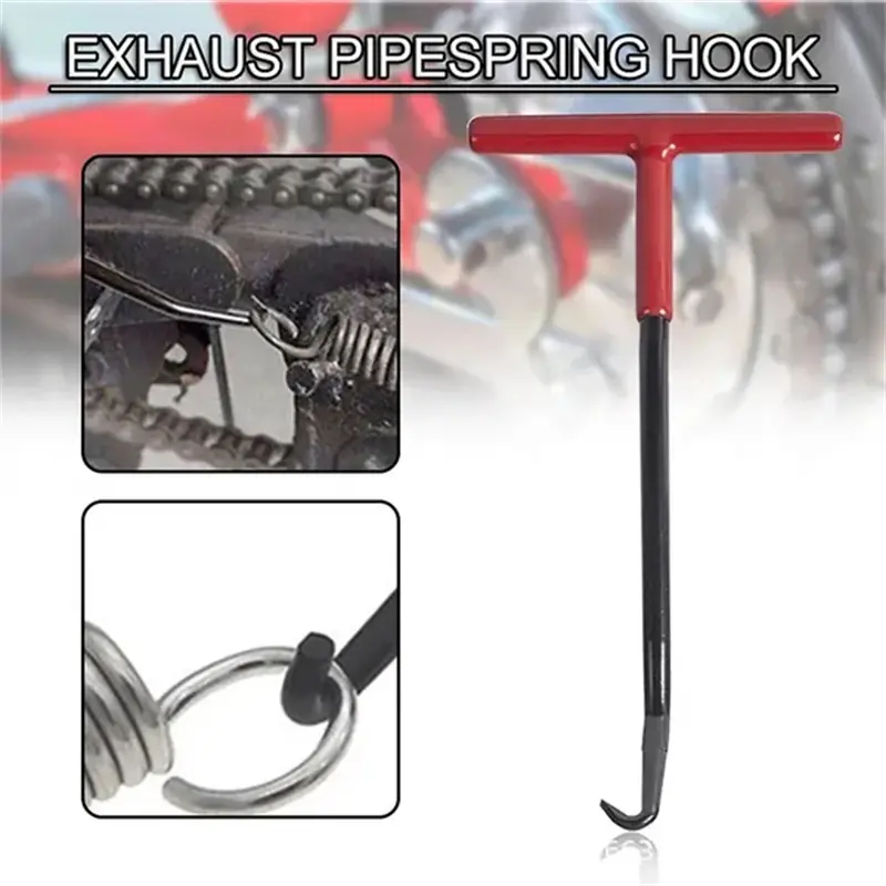 Motorcycle Exhaust Spring Hook T Shaped Handle Exhaust Pipe Spring Puller For Motorcycle Dirt Bike Vehicle Snowmobile Hand Tools