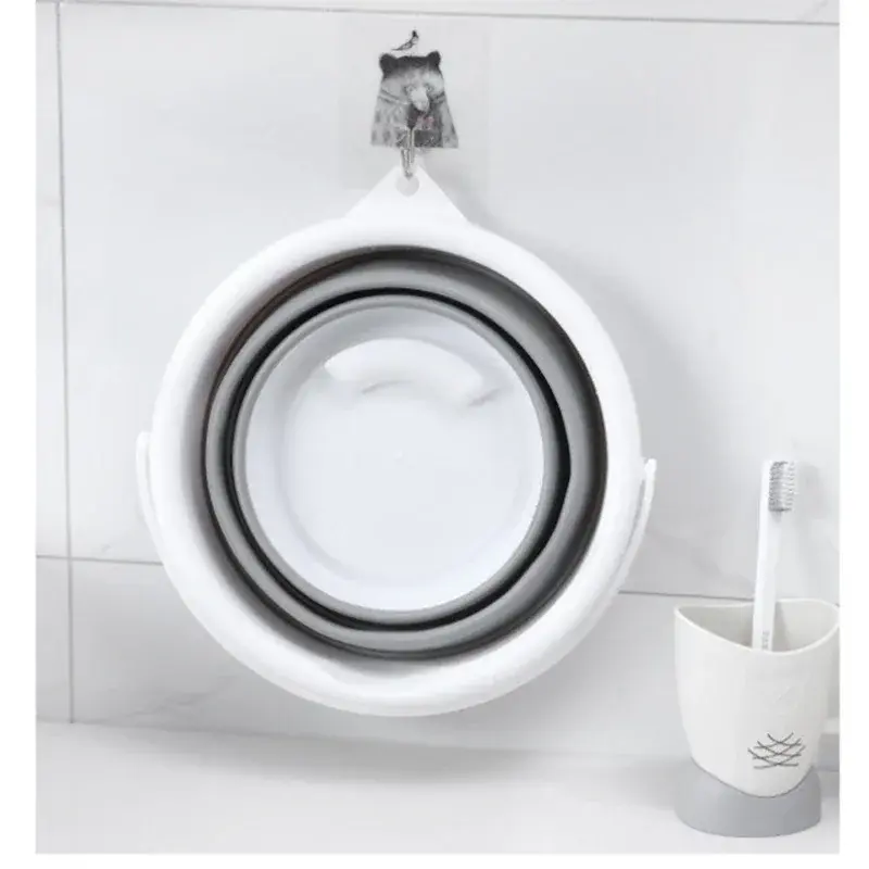 10L Collapsible Bucket Round Silicone Laundry Car Washing Bucket Outdoor Fishing Travel Camp Household Storage