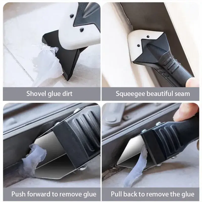Silicone Scraper Glue Remover Knife Angle Beauty Crevice Spatula Tool Grout Scraper Kit 5in1 Multifunction Coner Caulking Tool