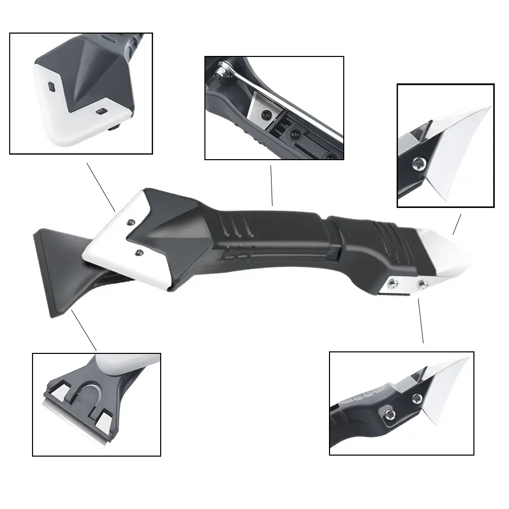 Silicone Scraper Glue Remover Knife Angle Beauty Crevice Spatula Tool Grout Scraper Kit 5in1 Multifunction Coner Caulking Tool