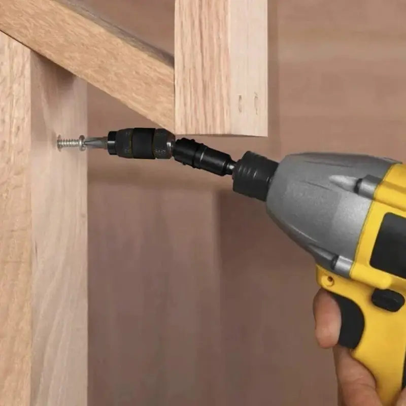 1/4 Electric Screwdriver Multi-Angle Magnetic Extension Kit with Hexagonal Handle, Swivel Joint, Self-Locking Connector