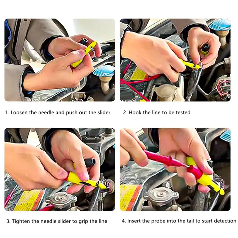 Insulation Wire Piercing Puncture Probe Test Hook Clip with 2mm/4mm Socket Auto