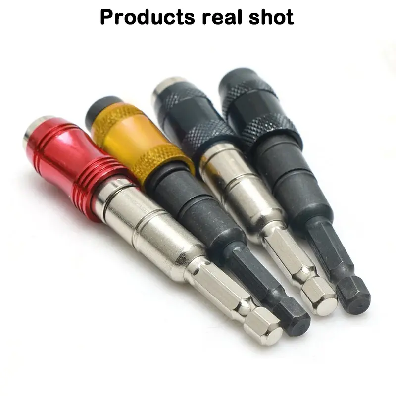 1/4 Electric Screwdriver Multi-Angle Magnetic Extension Kit with Hexagonal Handle, Swivel Joint, Self-Locking Connector