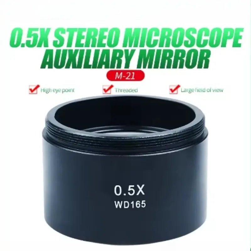 Wd165 0.5X Stereo Microscope Auxiliary Objective Lens Barlow Lens with 1-7/8 Inch(M48Mm)Mounting Thread