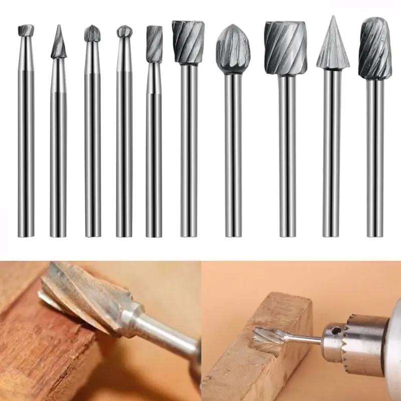 Titanium Dremel Routing Wood Rotary Milling Rotary File Cutter Woodworking Carving Carved Knife Cutter Tools  Drill Woodworking