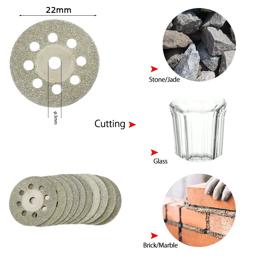 Diamond Cutting Discs Metal Saw Blade Set HSS Mini Circular Saw Blade For  Rotary Tools Resin Cut-Off Wheels Diamond
