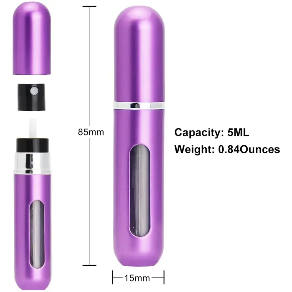 5/8ml Portable Perfume Atomizer Liquid Container For Cosmetics Mini Aluminum Spray Alcochol Empty Refillable Bottle