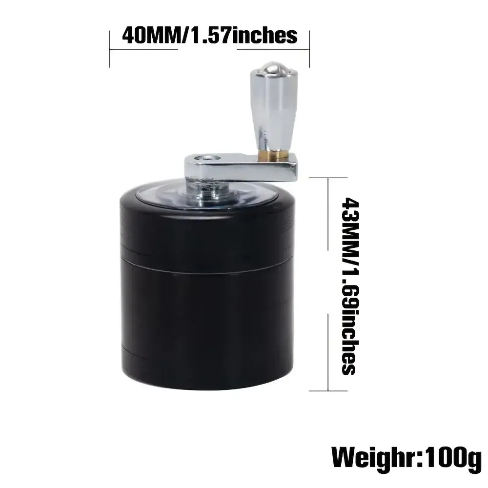 Hand Crank Tobacco Grinder Pollinator Manual Spice Mills 4 Layers Smoke Grass Crusher Muller Smoking Accessories