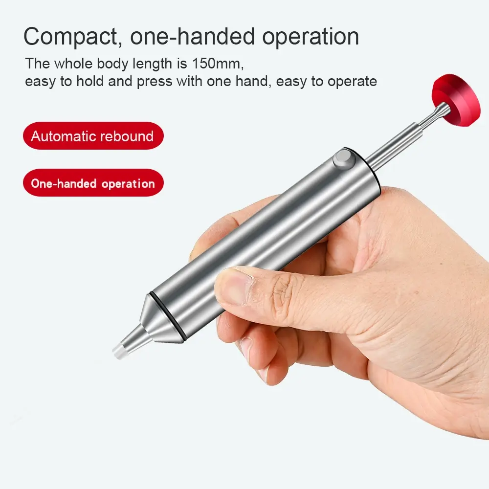 Silicone Nozzle Aluminum Alloy Powerful Desoldering Pump Manual Vacuum Soldesolder Suckerr Sucker Soldering Gun Desoldering Pump