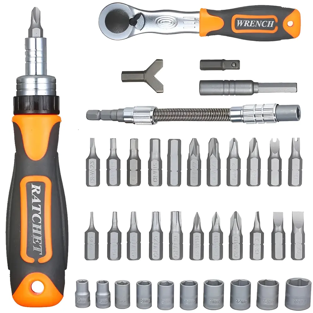 38 in 1 Ratchet Screwdriver Set Household Combination Toolbox Magnetic Screw Driver Kit Bits Multi-Purpose Screwdriver Set