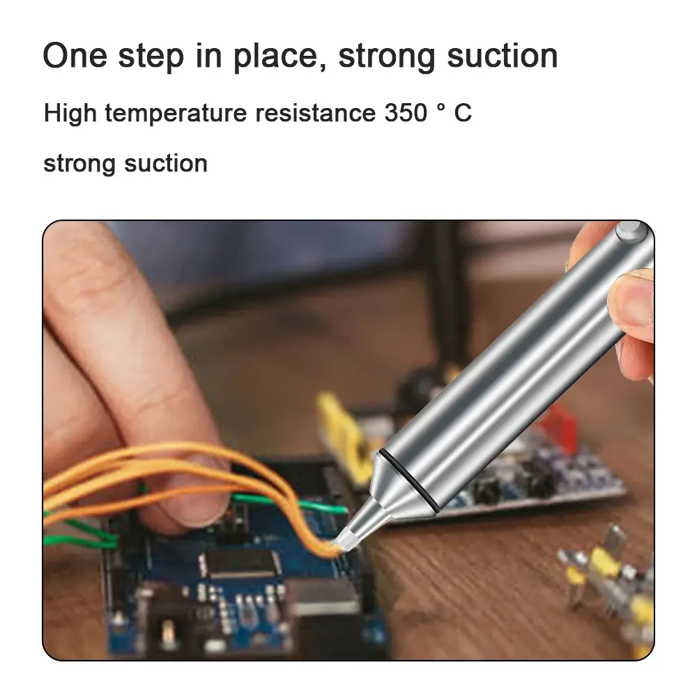 Silicone Nozzle Aluminum Alloy Powerful Desoldering Pump Manual Vacuum Soldesolder Suckerr Sucker Soldering Gun Desoldering Pump