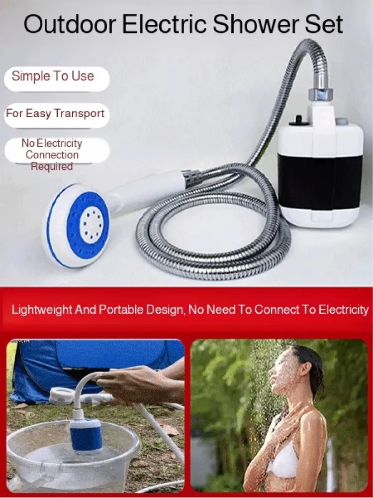 Portable Electric Shower Head Wireless Self-priming Pump Shower  Outdoor  Car Travel Portable  Handheld Shower Head Pet Bath