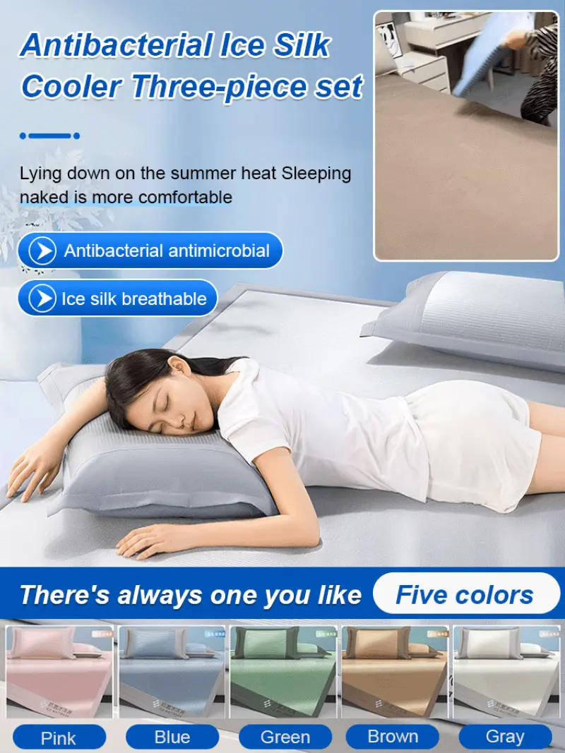 Antibacterial Ice Silk Mat Ice Silk Mat Summer Ice Silk Cooling Mats Hot Sleepers Camping Travel Antibacterial Breathable Foldab