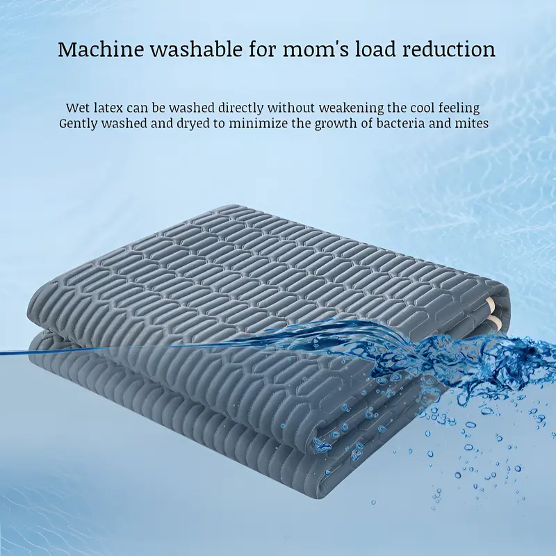 Latex Ice Silk Cool Mat Summer Mat  Machine Washable for Bed Cooling Feeling Silk Bed Pad and Pillowcase Ice Silk Bed Sheet Set