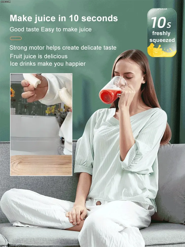 Mini Juice Blender Portable Electric Juicer Bottle with Straw Shake Orange Lemon USB Charging Fruit Mixer Fresh Squeezer Machine