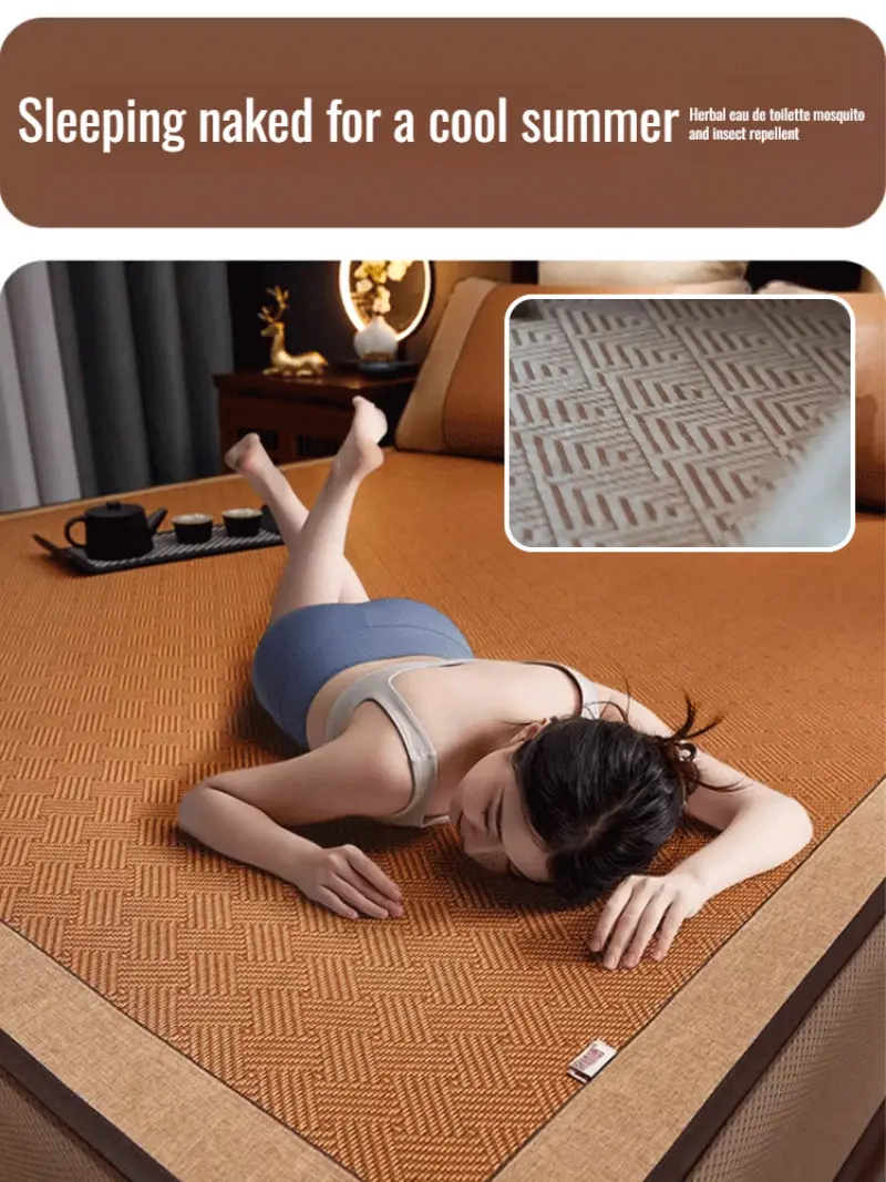 Cool Mat Mugwort Ice Rattan Mat  Airconditioning Cool Mat Ancient Rattan Ice Silk Mat Summer Bamboo Rattan Cooling Mattress