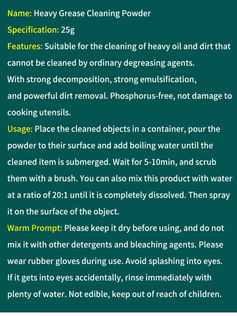 Effective Baking Soda Grease Cleaning Powder, Kitchen & Bathroom Cleaner