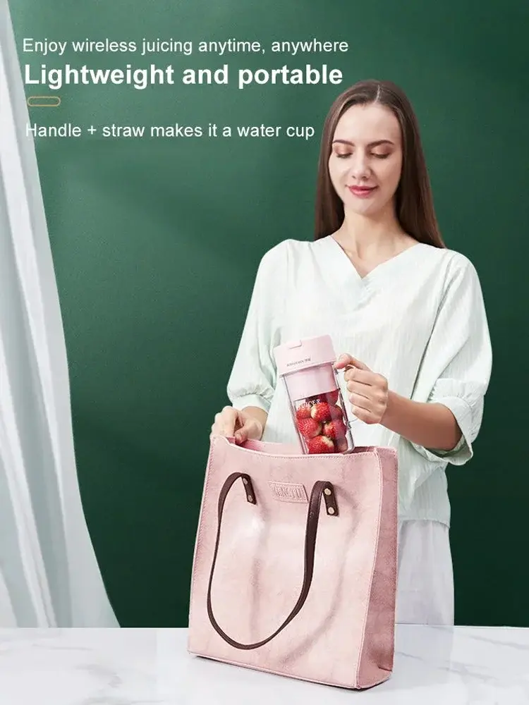 Mini Juice Blender Portable Electric Juicer Bottle with Straw Shake Orange Lemon USB Charging Fruit Mixer Fresh Squeezer Machine