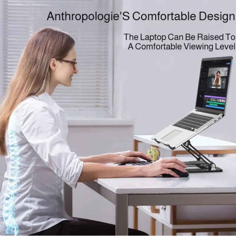 Laptop Stand Office Liftable Carbon Steel Laptop Stand Two in One Heightened Foldable Vertical Cooling Ergonomic Laptop Stand